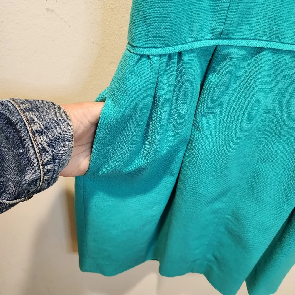 J. Crew Cotton Sleeveless Teal Dress - Classic Party Dress Sz 8